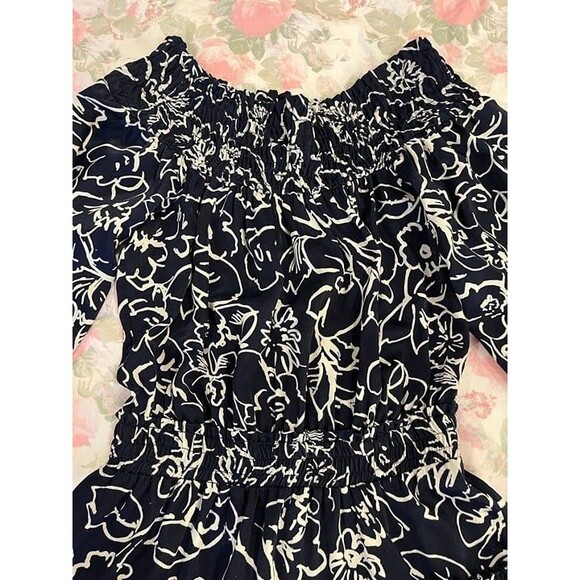 MISA Los Angeles Darla Off-the-Shoulder Navy Blue Dress size Small - Picture 3 of 10